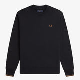Fred Perry Crew Neck Sweatshirt - Black/Shadedstone