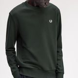 Fred Perry Crew Neck Sweatshirt - Nightgreen/White