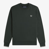 Fred Perry Crew Neck Sweatshirt - Nightgreen/White