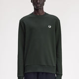 Fred Perry Crew Neck Sweatshirt - Nightgreen/White