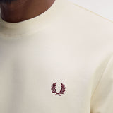 Fred Perry Crew Neck Sweatshirt - Ecru/Court Blue/Bordeaux