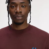 Fred Perry Crew Neck Sweatshirt - Bordeaux/Ecru/Court Blue