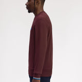 Fred Perry Crew Neck Sweatshirt - Bordeaux/Ecru/Court Blue