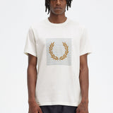 Fred Perry Striped Laurel Wreath T-Shirt - Snow White