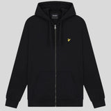 Lyle & Scott Loopback Cotton Full Zip Hoodie - Jet Black