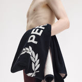 Fred Perry Branded Logo Towel - Navy/Snow White