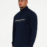 Marshall Artist Coastal Erosion 1/4 Zip Sweat - Navy