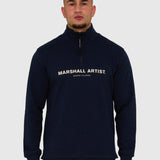 Marshall Artist Coastal Erosion 1/4 Zip Sweat - Navy