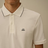 C.P. Company Stretch Piquet Short Sleeve Polo -  Gauze White