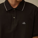 C.P. Company Stretch Piquet Short Sleeve Polo -  Black