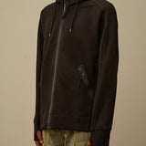 C.P. Company Diagonal Raised Fleece Goggle Sweatshirt - Black