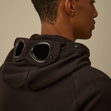 C.P. Company Diagonal Raised Fleece Goggle Sweatshirt - Black