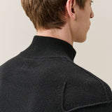 C.P. Company Lambswool Lens Half Zip Sweater - Black