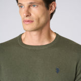 U.S. Polo Assn. Maglioncino Girocollo Cotone e Cashmere - Olive