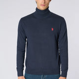 U.S. Polo Assn. Maglioncino Dolcevita in Cotone e Cashmere - Dark Navy