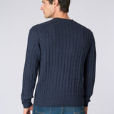 U.S. Polo Assn. Maglia Girocollo a Treccia in Cotone e Cashmere - Dark Navy