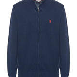 U.S. Polo Assn. Cardigan Full Zip Cotone e Cashmere - Dark Navy