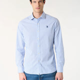 U.S. Polo Assn. French Collar Mini Stripe Shirt - Sky