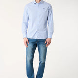 U.S. Polo Assn. French Collar Mini Stripe Shirt - Sky