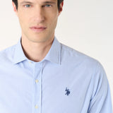 U.S. Polo Assn. French Collar Mini Stripe Shirt - Sky