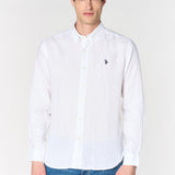 U.S. Polo Assn. Slim Fit Linen Shirt - White