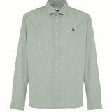 U.S. Polo Assn. Linen Blend French Collar Shirt - Khaki
