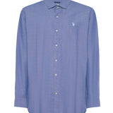 U.S. Polo Assn. Linen Blend French Collar Shirt - Blue