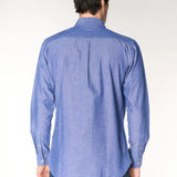 U.S. Polo Assn. Linen Blend French Collar Shirt - Blue