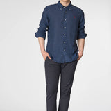 U.S. Polo Assn. Slim Fit Linen Shirt - Navy