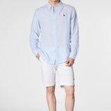 U.S. Polo Assn. Slim Fit Linen Shirt - Sky