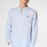 U.S. Polo Assn. Slim Fit Linen Shirt - Sky
