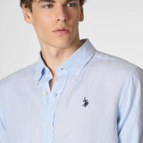U.S. Polo Assn. Slim Fit Linen Shirt - Sky
