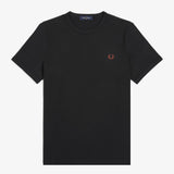 Fred Perry Ringer T-Shirt - Black/Whisky Brown