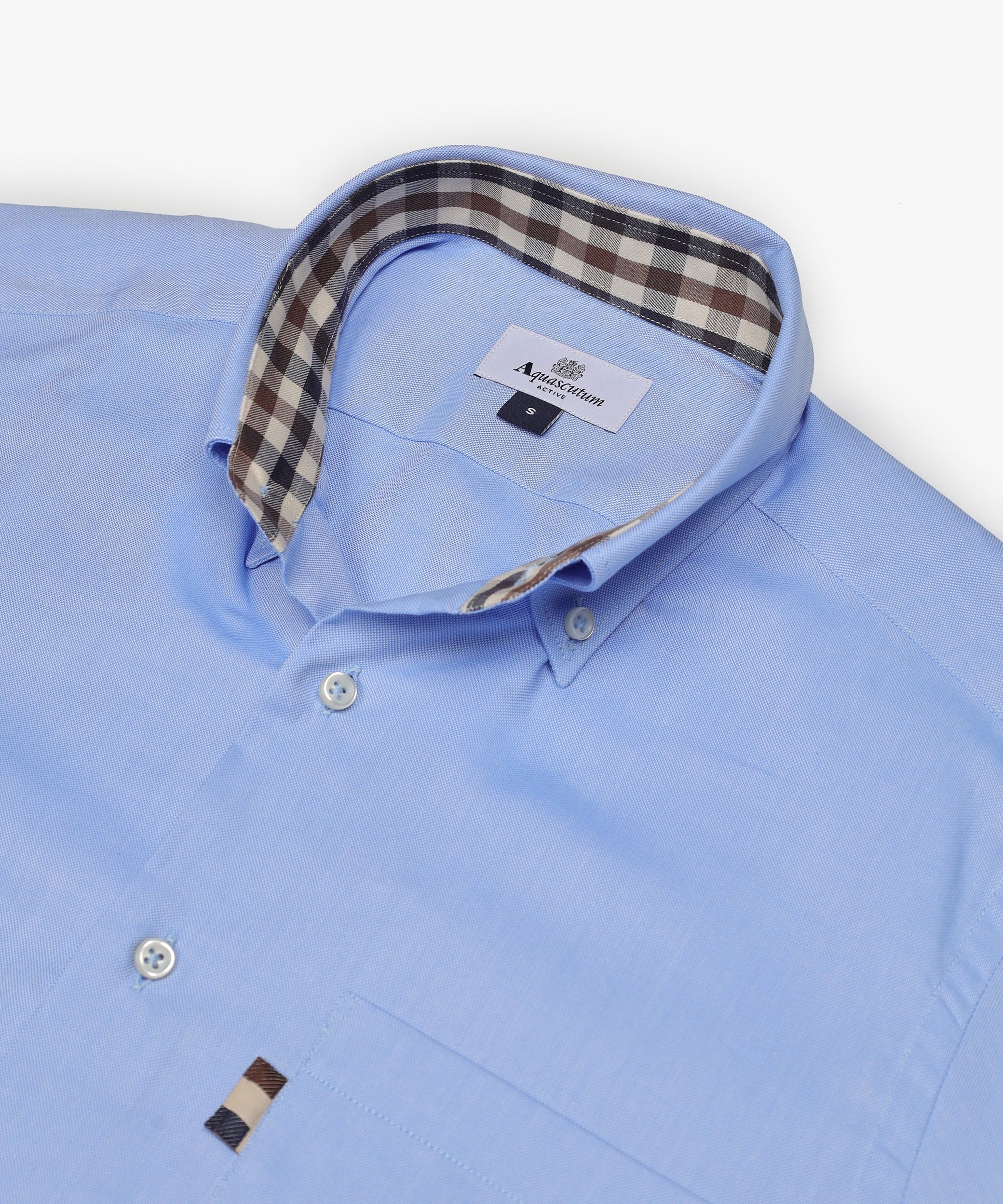 Aquascutum Active Button Down Oxford Shirt - Sky