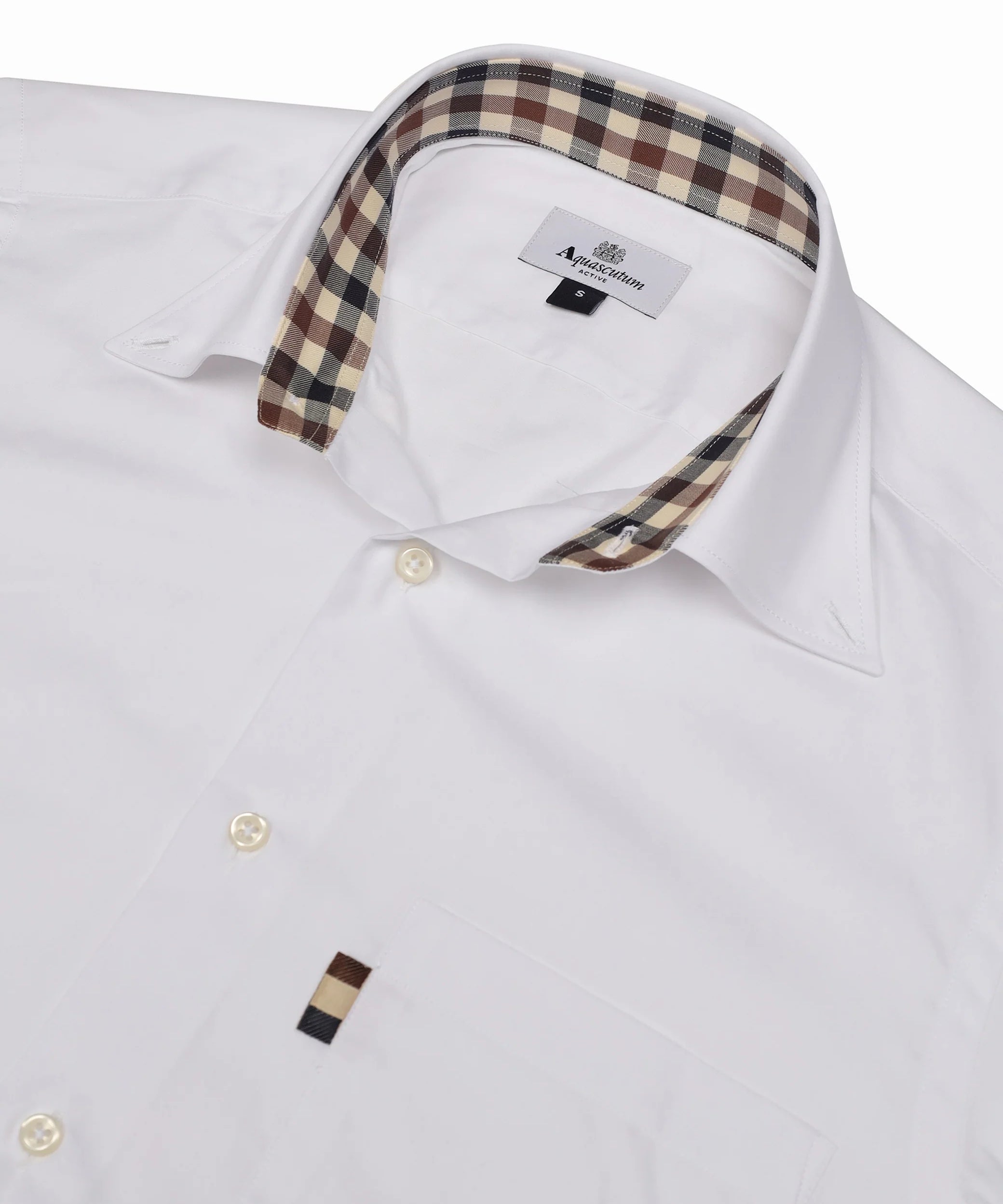 Aquascutum Active Button Down Popeline Shirt - Optic White