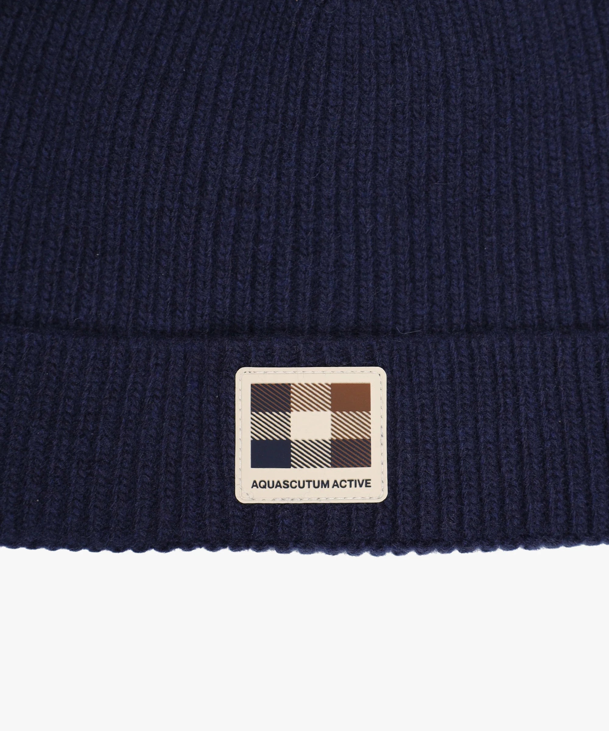 Aquascutum Active Rubber Patch Beanie - Navy