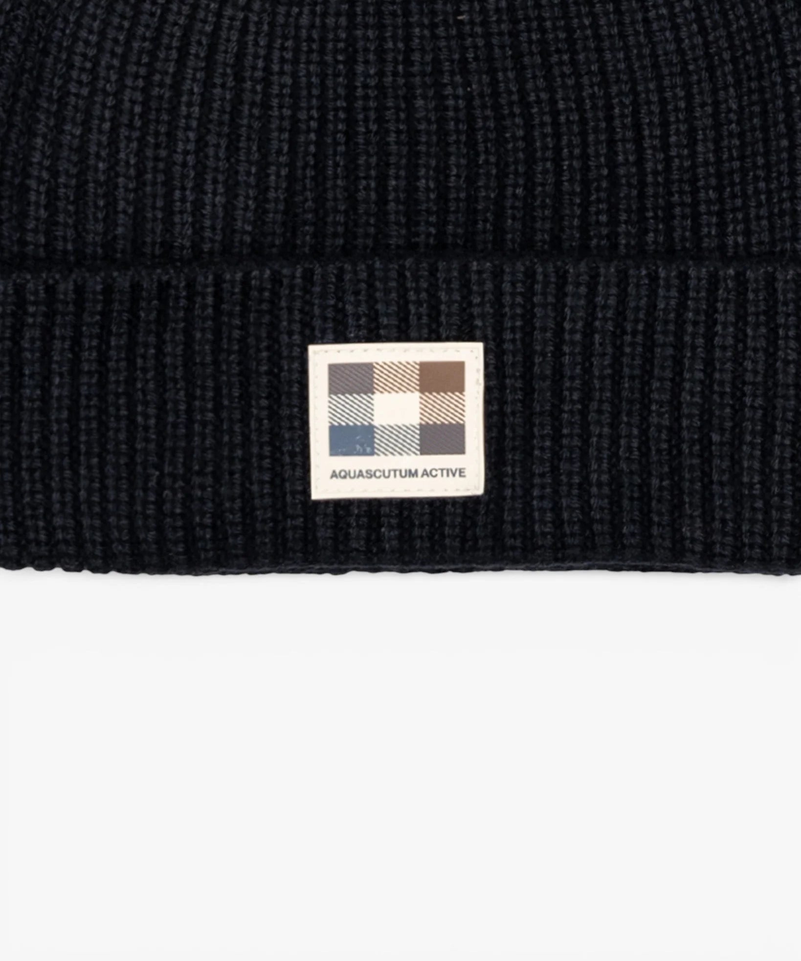 Aquascutum Active Rubber Patch Beanie - Black