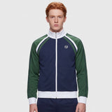 Sergio Tacchini Ghibli Piquet Track Top - Navy/Pine Needle