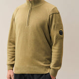 C.P. Company Lambswool Lens Half Zip Sweater - Ermine