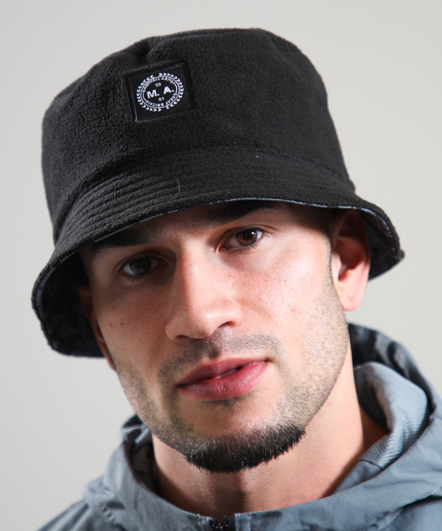 Marshall Artist Camo Fleece Reversible Bucket Hat - Black Camo