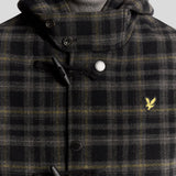 Lyle & Scott Modular Tartan Duffle Coat - Jet Black