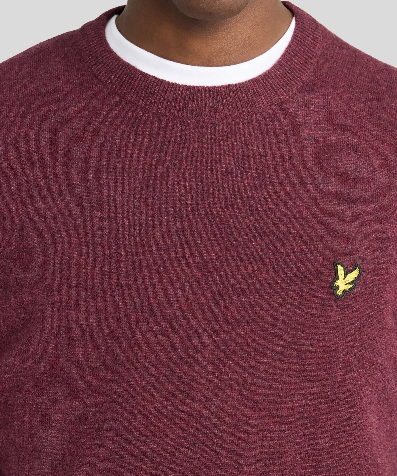 Lyle & Scott Lambswool Blend Crew Neck Jumper - Beetroot Marl