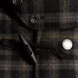 Lyle & Scott Modular Tartan Duffle Coat - Jet Black