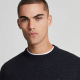 Lyle & Scott Lambswool Blend Crew Neck Jumper - Dark Navy Marl