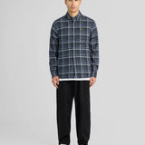 Lyle & Scott Tonal Check Shirt - Dark Navy