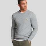 Lyle & Scott Cotton Merino Crew Neck Jumper - Mid Grey Marl