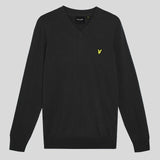 Lyle & Scott Cotton Merino V Neck Jumper - Jet Black