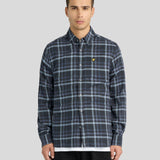 Lyle & Scott Tonal Check Shirt - Dark Navy