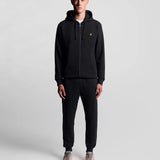 Lyle & Scott Loopback Cotton Full Zip Hoodie - Jet Black