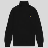 Lyle & Scott Cotton Merino Turtleneck Jumper - Jet Black